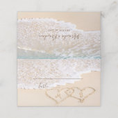 ブルー海波熱帯ビーチ結婚式 プレイスカード (外部開封)