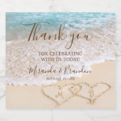 ブルー海波熱帯ビーチ結婚式 リキュールボトルラベル (シングルラベル)