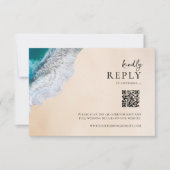 ブルー海波熱帯ビーチ結婚式 出欠カード (正面)