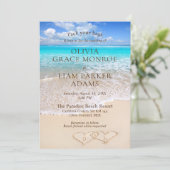 ブルー海熱帯ビーチ行先結婚式 招待状 (スタンド正面)