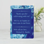 ブルー海結婚ウォーターサンキューカード サンキューカード (スタンド正面)