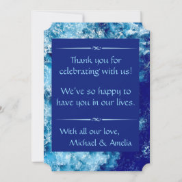 ブルー海結婚ウォーターサンキューカード サンキューカード