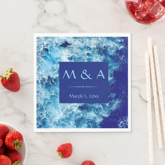 ブルー海結婚ウォーターズランチョンナプキン スタンダードランチョンナプキン (インサイチュ)