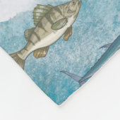 ブルー海航海のシースケープフィッシュ フリースブランケット (角)