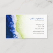 ブルー海芸術的ウェーブグリーングリッタービーチ 名刺 (裏面)