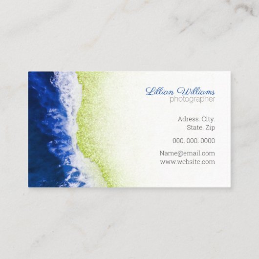 ブルー海芸術的ウェーブグリーングリッタービーチ 名刺