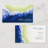 ブルー海芸術的ウェーブグリーングリッタービーチ 名刺 (正面/裏面)