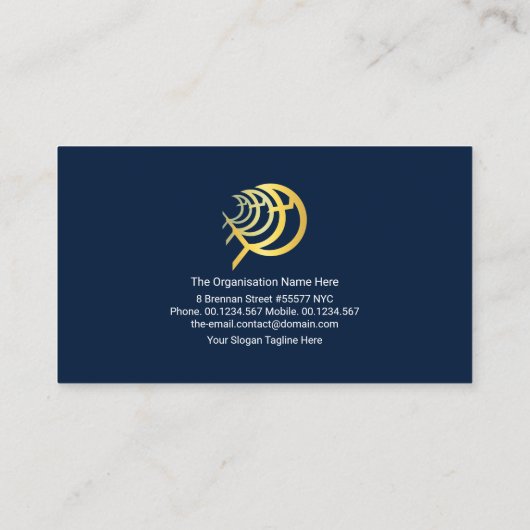 ブルー海金ゴールドイヒュスフィッシュウェーブ教会相 名刺 (裏面)