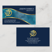 ブルー海金ゴールドイヒュスフィッシュウェーブ教会相 名刺 (正面/裏面)