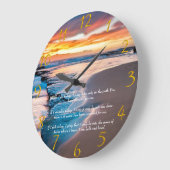 ブルー海金ゴールドキリスト教信仰 ラージ壁時計 (傾斜)