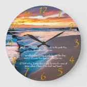 ブルー海金ゴールドキリスト教信仰 ラージ壁時計 (正面)