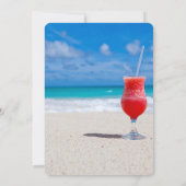 ブルー海&サンディビーチコクテールブライダルシャワー 招待状 (裏面)