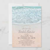 ブルー海&サンディビーチドライブバイブライダルシャワー 招待状 (正面)