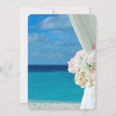 ブルー海&サンディビーチフラワーズブライダルシャワー 招待状 (裏面)