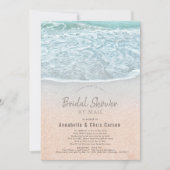 ブルー海&サンディビーチブライダルシャワーバイメール 招待状 (正面)