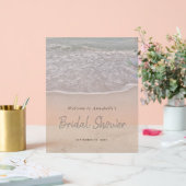 ブルー海&サンディビーチブライダルシャワー アクリルサイン (ウェディング)