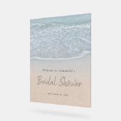 ブルー海&サンディビーチブライダルシャワー アクリルサイン (傾斜)