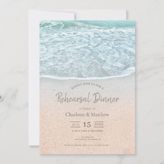 ブルー海&サンディビーチリハーサルディナー 招待状 (正面)
