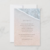 ブルー海&サンディビーチ結婚式詳細カード 招待状 (正面)