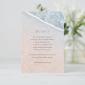 ブルー海&サンディビーチ結婚式詳細カード 招待状 (スタンド正面)