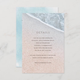ブルー海&サンディビーチ結婚式詳細カード 招待状