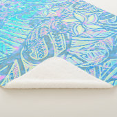 ブルー海-ハワイアン – サモアン – ポリネシア族の部族 シェルパブランケット (3/4)