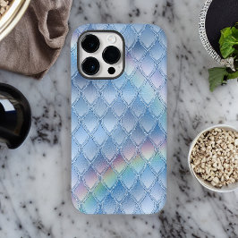 ブルー淡い色のとレインボードラゴンスケールファンタジーパターン Case-Mate iPhone 14 PRO MAXケース
