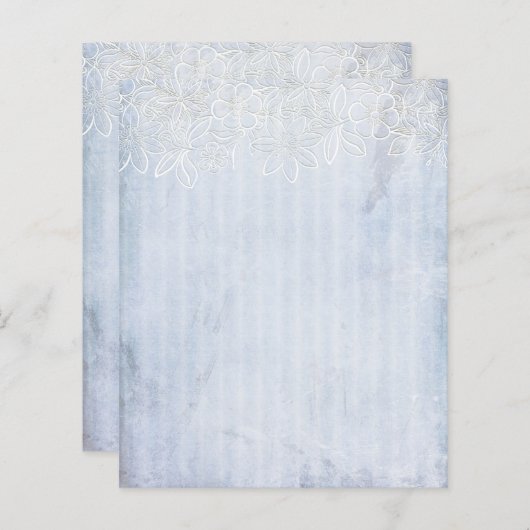 ブルー淡い色のシャビーストライプのスクラップブック紙 (正面/裏面)