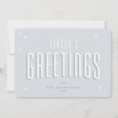 ブルー淡い色のシーズングリーティングレトロ星写真 シーズンカード (正面)