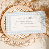 ブルー淡い色のジンガムクラシックボーイズ赤ちゃんシャワー エンクロージャーカード