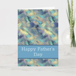 ブルー淡い色のステンドグラス幸せな父の日用カード カード