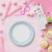 ブルー淡い色のダマスク ペーパープレート (パーティー)