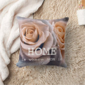 ブルー淡い色のピーチバラマザーズデイピロー クッション (ブランケット)