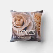 ブルー淡い色のピーチバラマザーズデイピロー クッション (裏面)