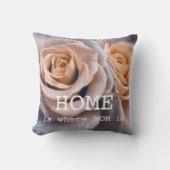 ブルー淡い色のピーチバラマザーズデイピロー クッション (正面)