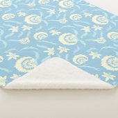 ブルー淡い色のフローラシェルパブランケット シェルパブランケット (3/4)