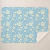 ブルー淡い色のフローラシェルパブランケット シェルパブランケット (正面(横))