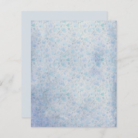 ブルー淡い色のフローラスクラップブック紙 (正面/裏面)