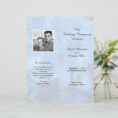 ブルー淡い色のフローラトールフォールディング結婚式 プログラム (スタンド正面)