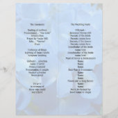 ブルー淡い色のフローラトールフォールディング結婚式 プログラム (裏面)