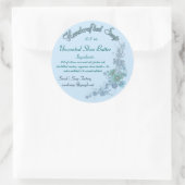 ブルー淡い色のフローラ手作り石鹸 ラウンドシール (バッグ)