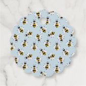 ブルー淡い色のベビートゥビーハニーシャワーメッセージカード フェイバータグ (裏面)