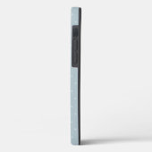 ブルー淡い色のホワイト水玉模様枠モノグラム Case-Mate iPhoneケース (裏面 / 左)