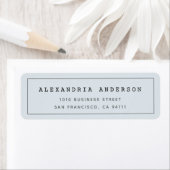 ブルー淡い色のミニマリストクリーン縁ど住所 シール (インサイチュ)