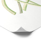 ブルー淡い色のロータスフラワーボタニカルイラストレーション ポスター (角)