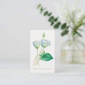 ブルー淡い色のロータスフラワー植物サンキューカード 名刺 (スタンド正面)