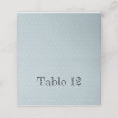 ブルー淡い色の動揺して文字ホワイト水玉模様 プレイスカード (外部開封)