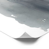 ブルー淡い色の素晴らしヘロン陛下AI自然 ポスター (角)