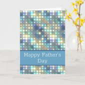 ブルー淡い色の《写真》ぼけ味ハッピーファーザー カード (黄色い花)