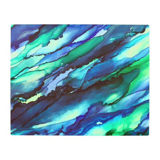 ブルー深いシータービュランスアルコールイン絵画クス メタルプリント (正面)